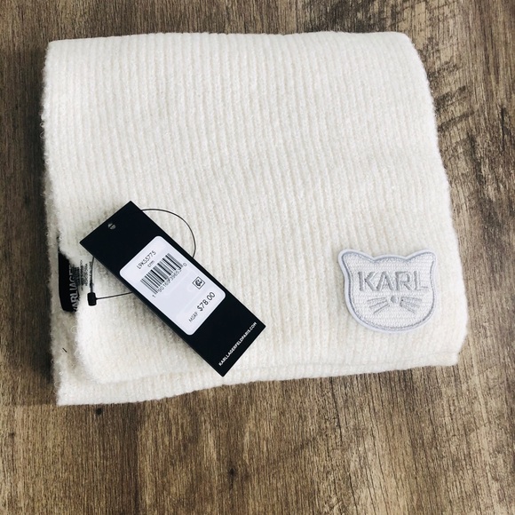 NWT Karl Lagerfeld white sparkle scarf - Picture 1 of 2